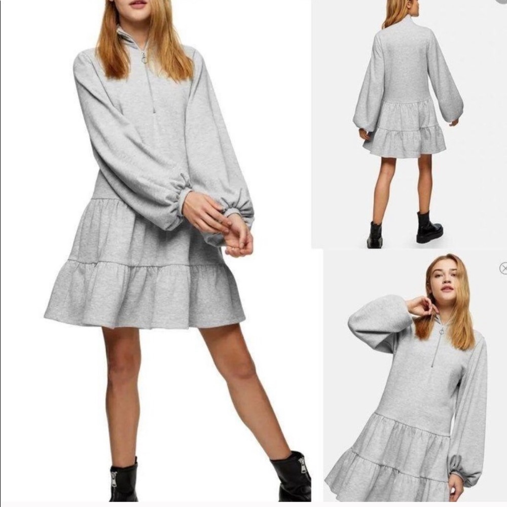 Top shop Tiered sweatshirt dress